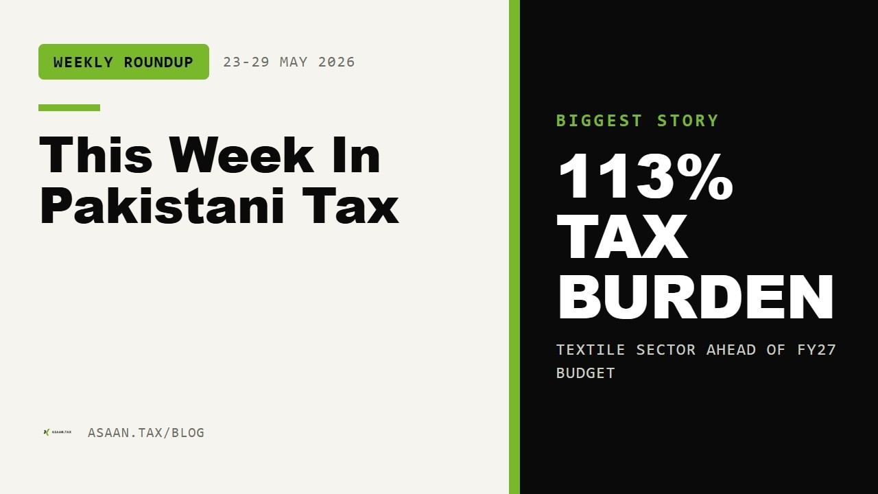 Pakistan Tax Week in Review: May 23-29, 2026 | Asaan.Tax