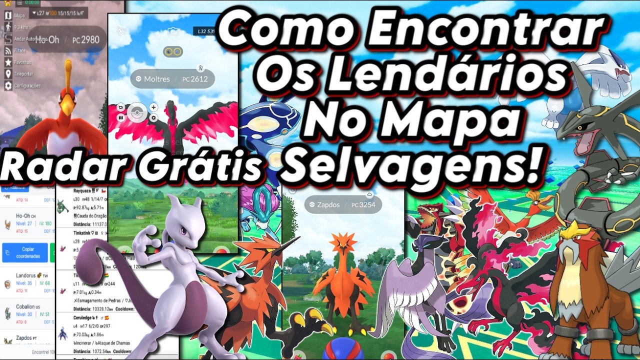 RADAR GRÁTIS ! ENCONTRE TODOS LENDARIOS SELVAGENS No MAPA POKEMON GO FAKEGPS TELEPORT SEM BAN