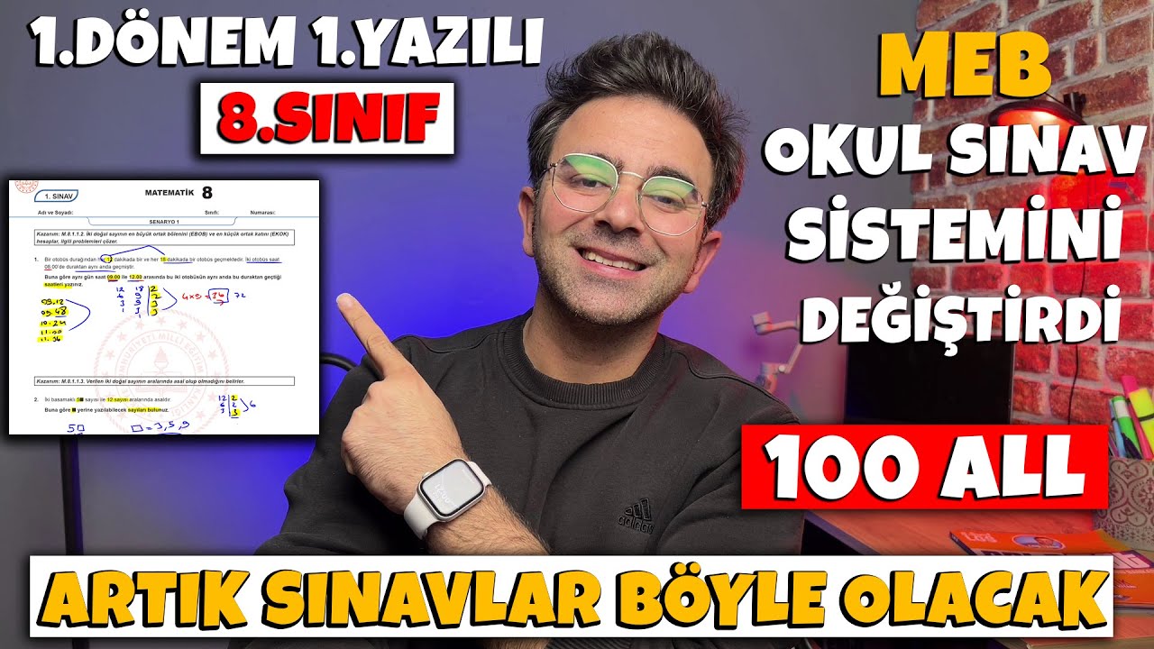 2024 | MEB | 8.Sınıf 1.Dönem 1.Yazılı MATEMATİK Soruları 👉MEB Örnek Sorular