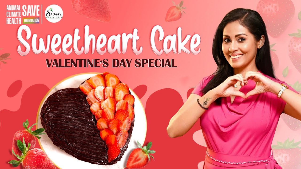 Sweetheart Cake | Valentine’s Day Special |🌱| Sadaa's Green Life | #vegan #valentine-cake