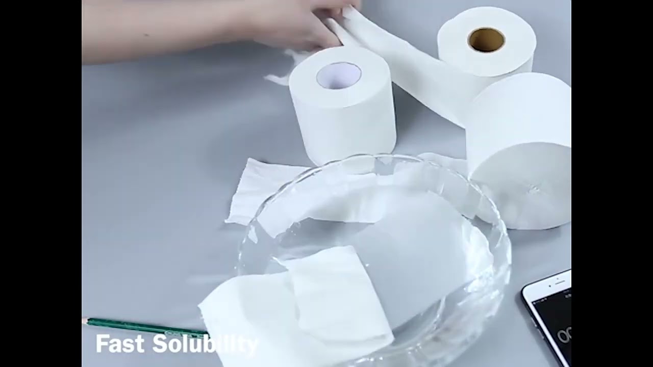 Customized virgin wood pulp 3ply embossed water soluble laminated toilet paper#shorts