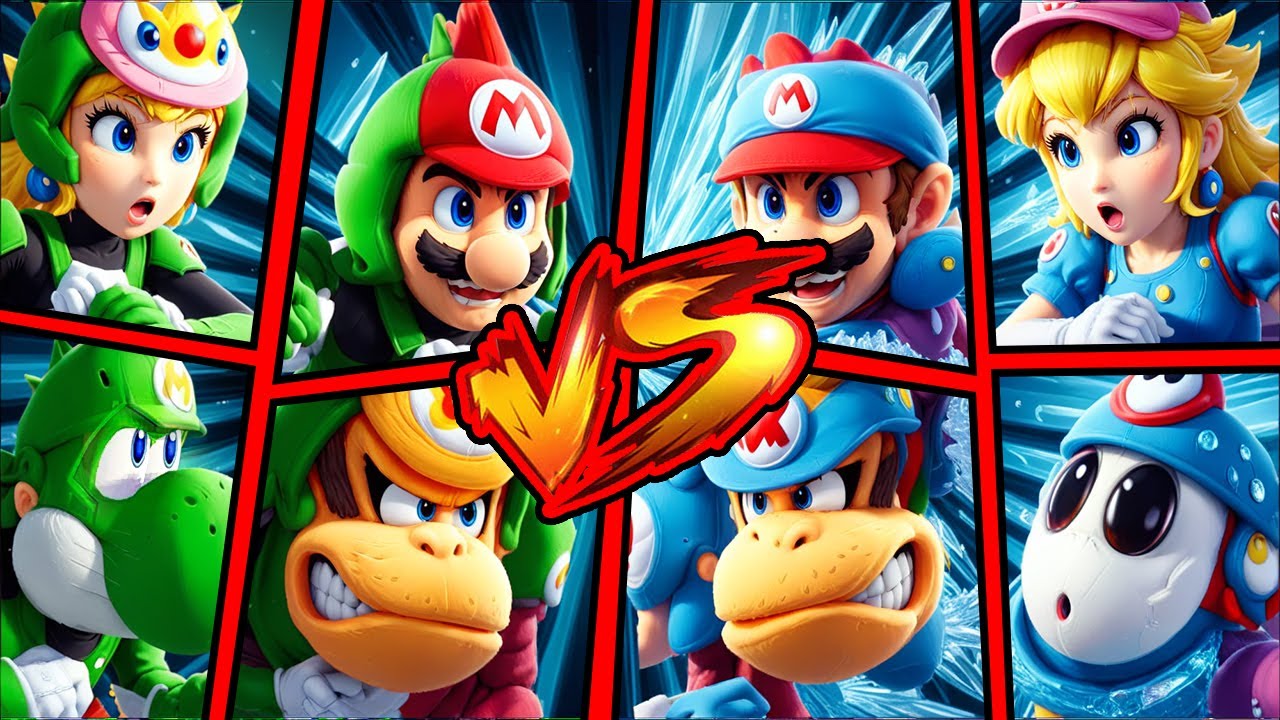 MARIO, PEACH, YOSHI, DONKEY KONG CUP BATTLES - WINNER  or LOSER - Mario Strikers Battle League
