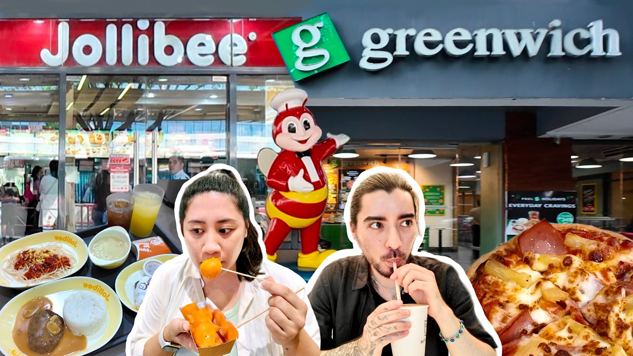 tasting jollibee and greenwich for the first time in the philippines