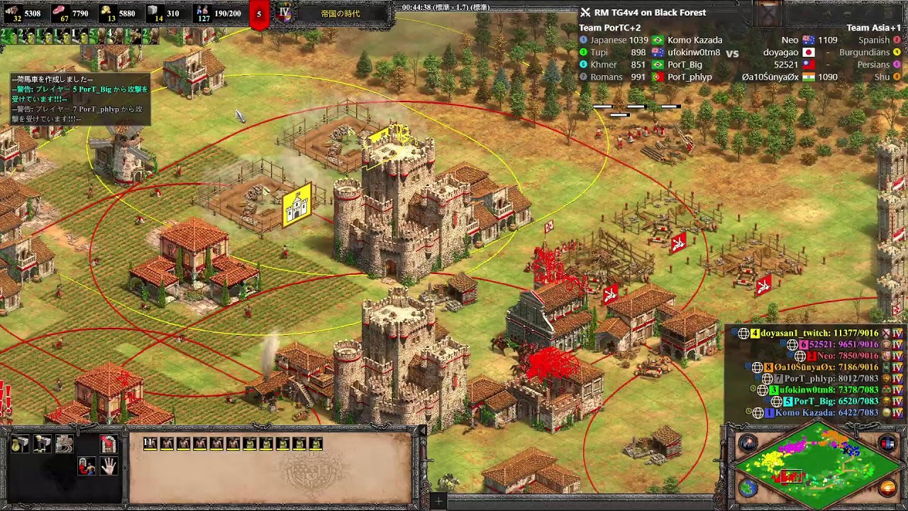 Aoe2 DE 1100～1300レート 4vs4