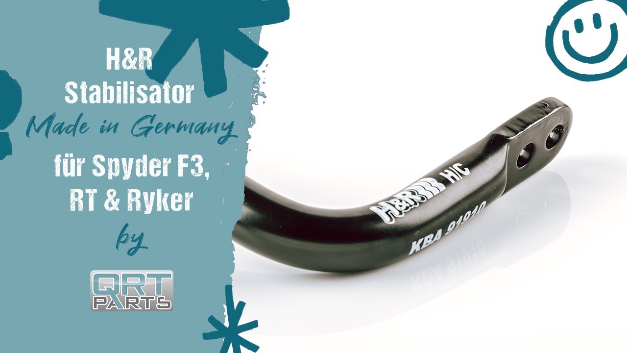 Erklärvideo H&R Stabilisator von QRT-Parts für Spyder F3-S RT Ryker Sportstabilisator Stabi Swaybar