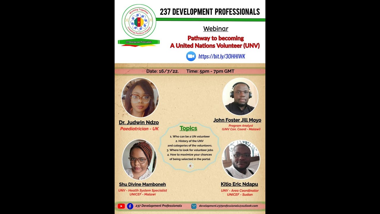 Pathways to becoming a United Nations Volunteer (UNV) - Webinar
