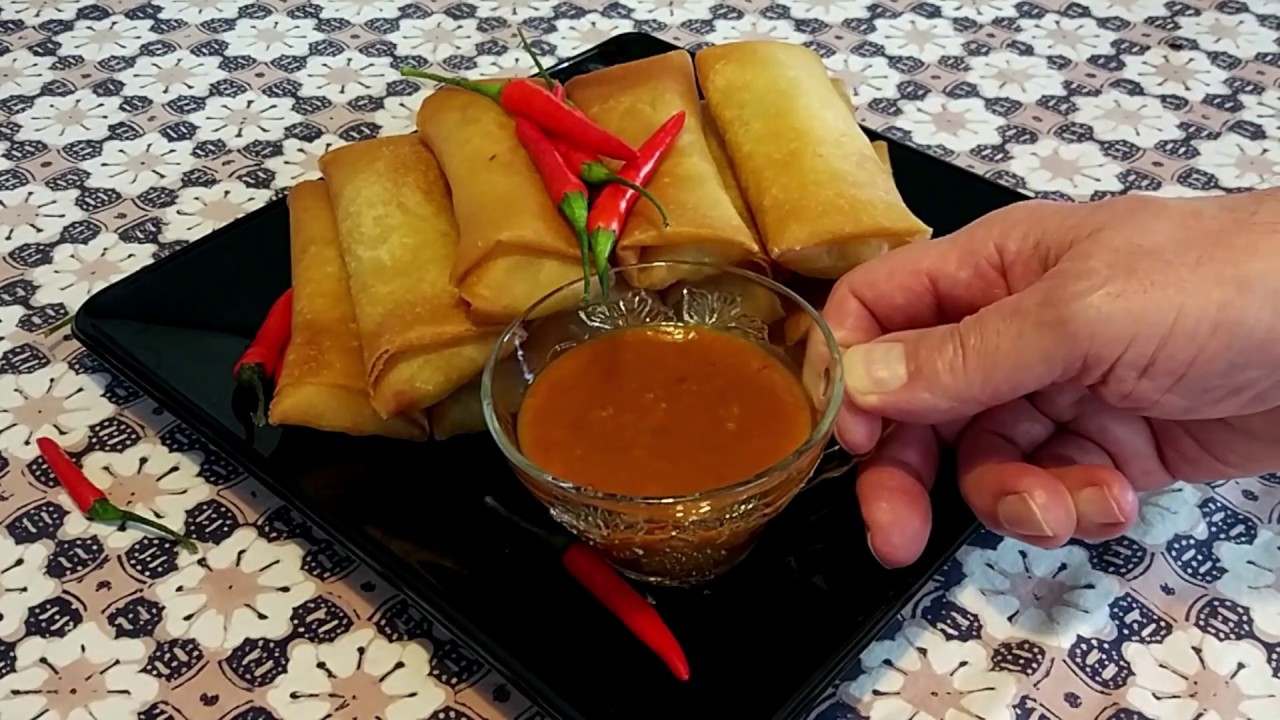 Potato Spring Rolls with Peanut Sauce - Crunchy, Soft and Delicious!