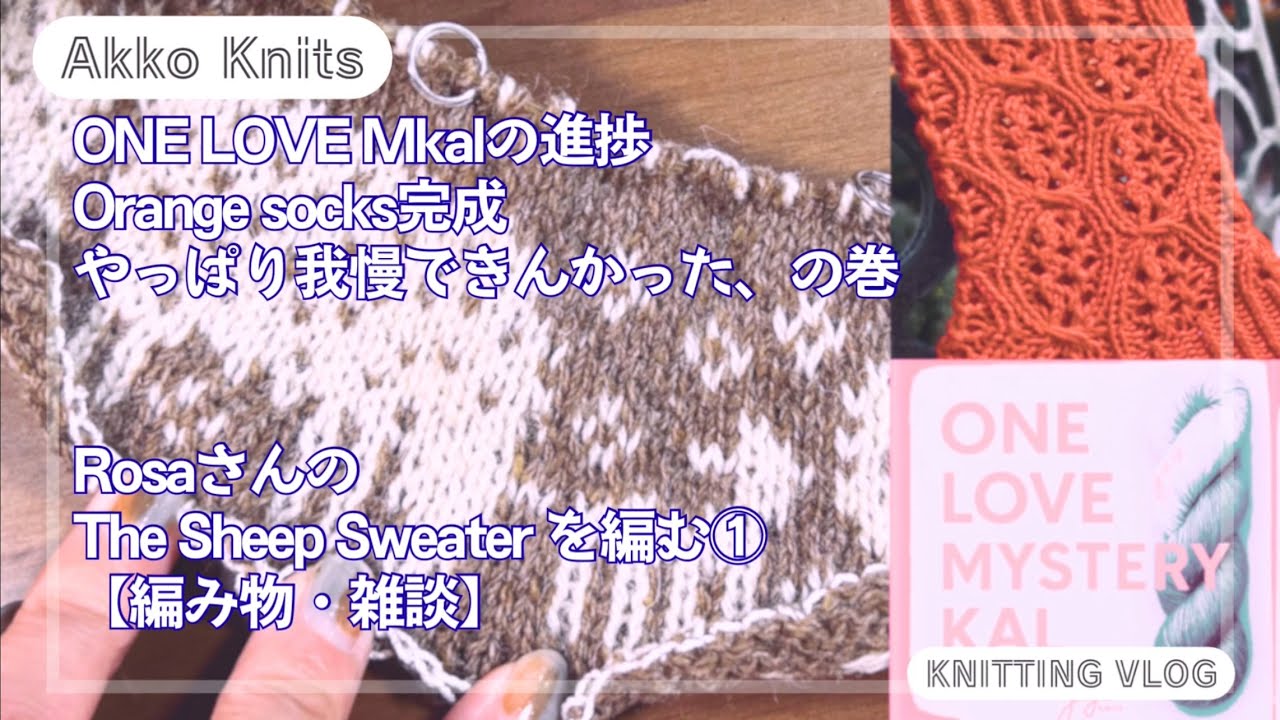 【編み物・雑談】ONE LOVE Mkalスタート、知子先生の靴下完成、新たにCO、の巻　The Sheep  Sweater を編む①