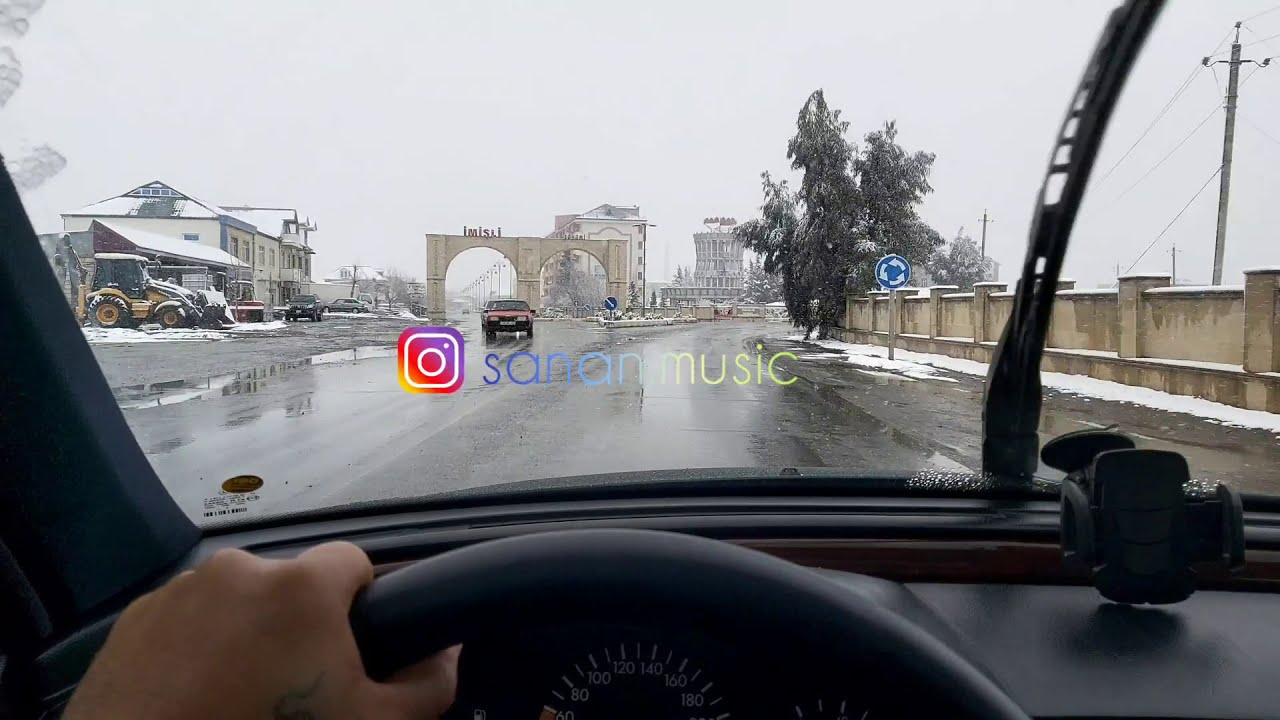 2020-de İmisliye Yagan Qar Masinla Gezinti Gozel Menzere