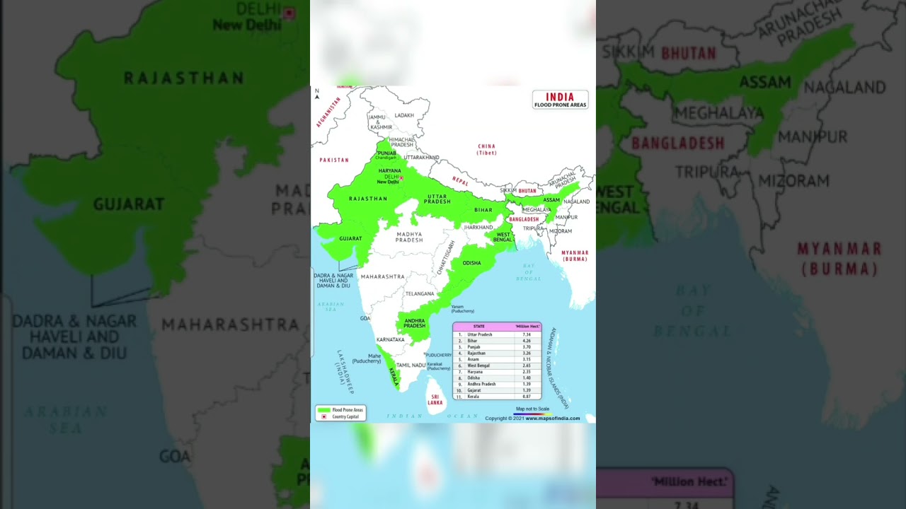 Indian Geography:Flood Prone Areas in 🇮🇳 |