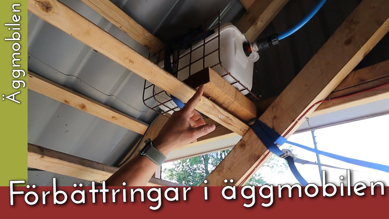 Nya reden, belysning  och automatiskt vatten i äggmobilen juni 2021
