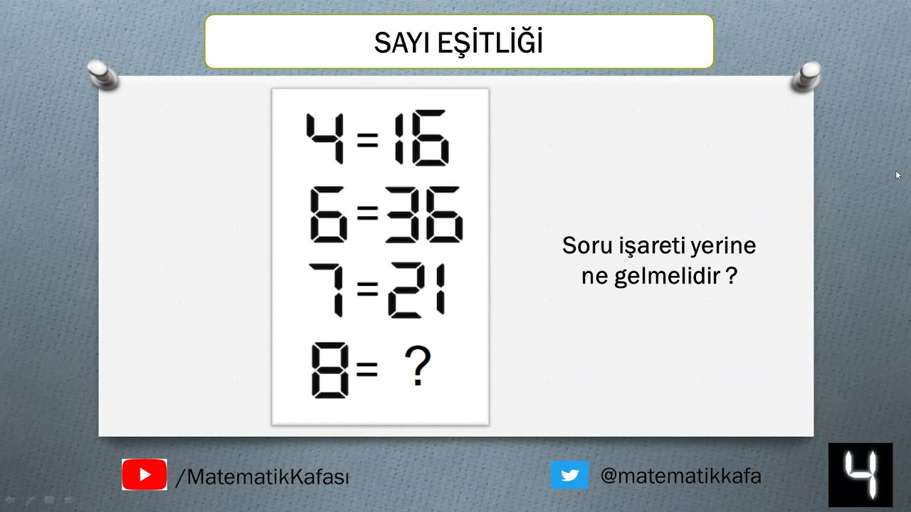 Sayı Eşitliği - Mantık sorusu ve Çözümü