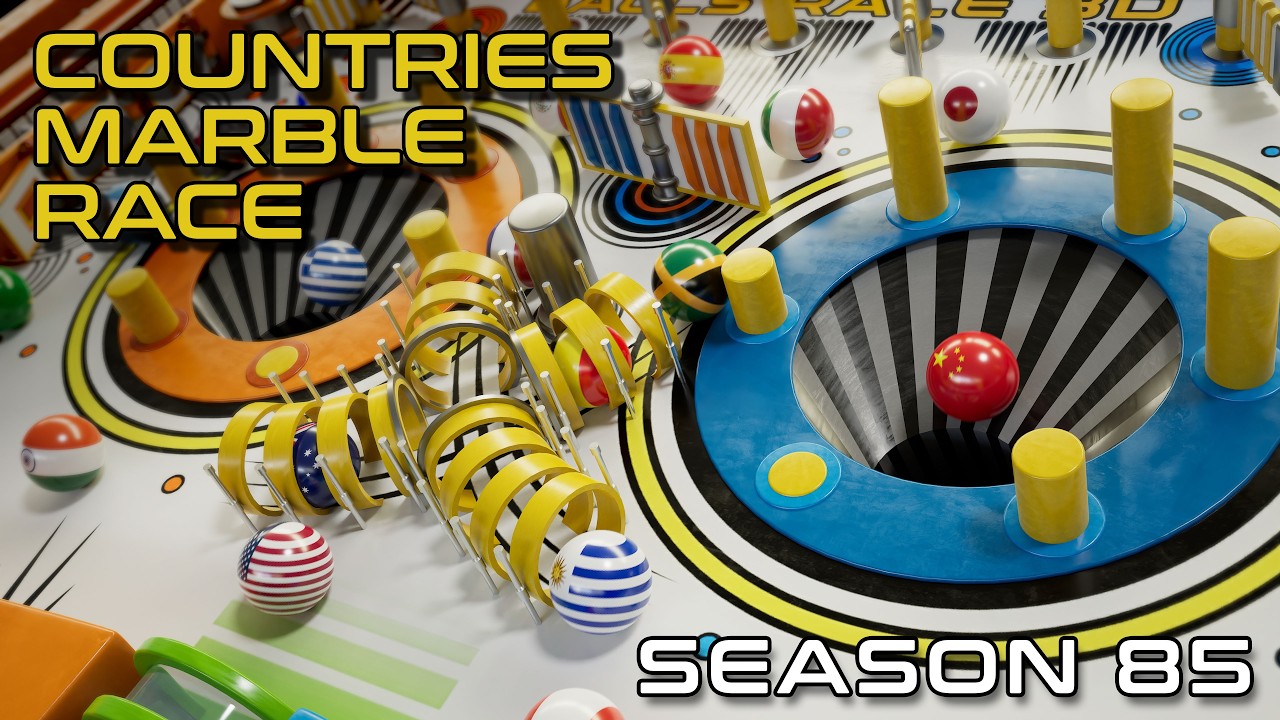 SEASON 85 | Countries Marble Race | Algodoo Style!