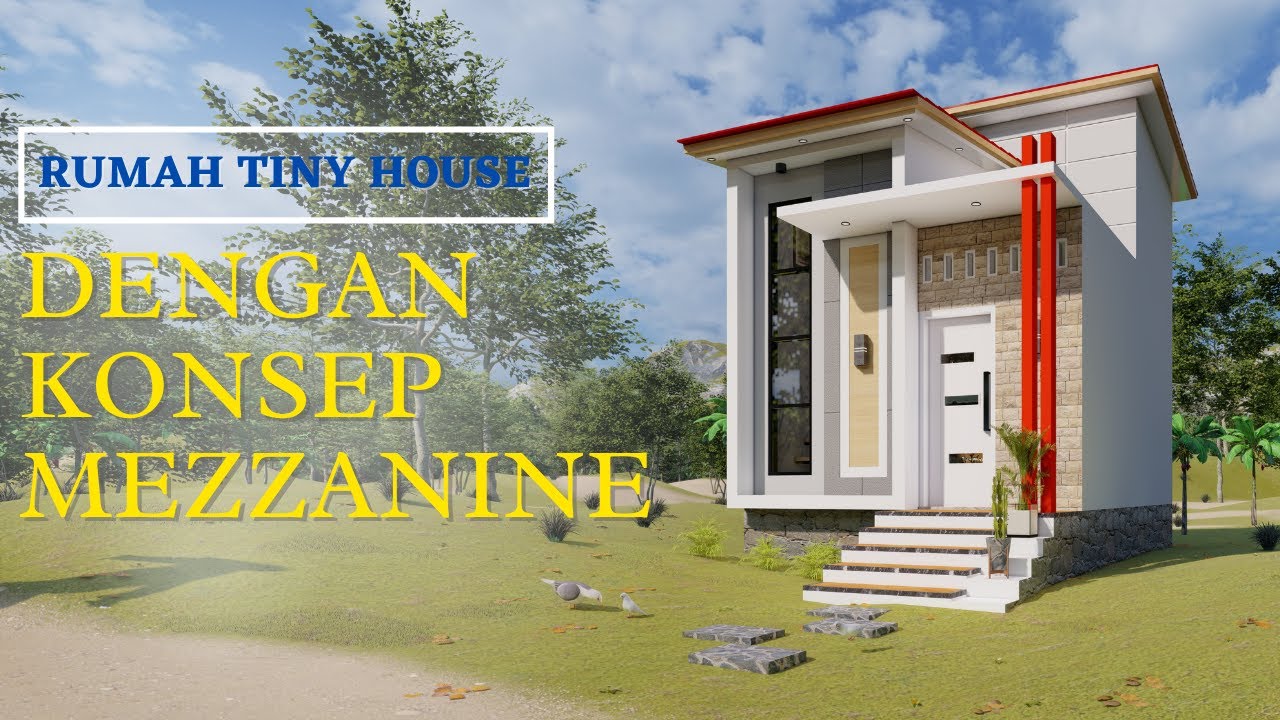 Desain Rumah 4x5 Meter Dengan Konsep Mezzanine 2 Kamar Tidur ( Small House 4 X 5 meters )