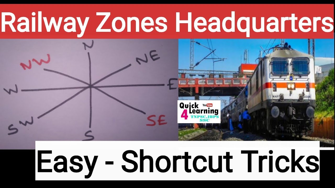 Railway Zones Headquarters Shortcut Tricks in Tamil | Do you know Series Quick Learning |