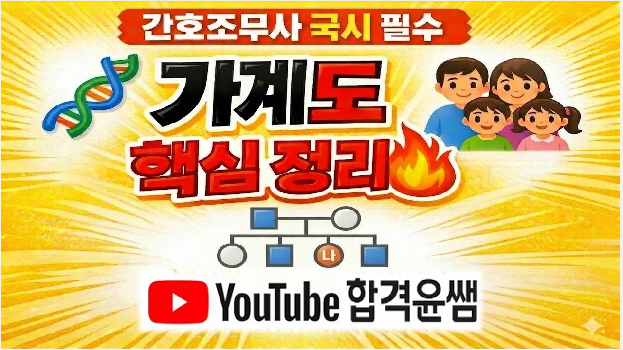 [공중보건] 가족건강 사정도구- 가계도 #가계도 #간호조무사국시 #간호조무사 #조무사강의 #윤쌤합격조무사 #합격윤쌤