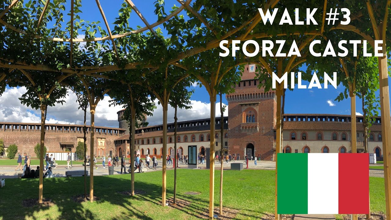 🇮🇹 Walk #3 | Sforza Castle, Milan | Outdoor & Indoor Views 🏰🎨