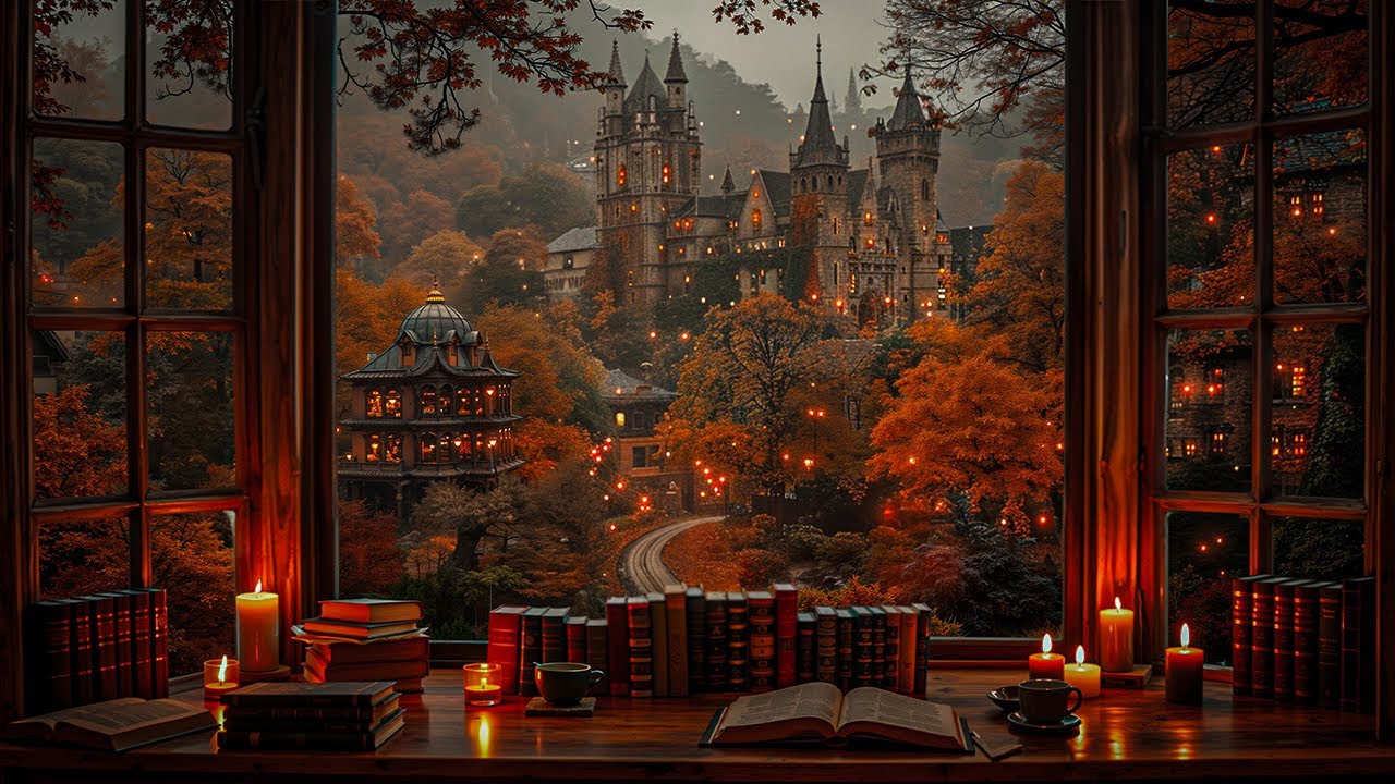 Secret Book Nook Inside a Cozy Castle Library | Dark Academia Ambience for Deep Focus & Writing