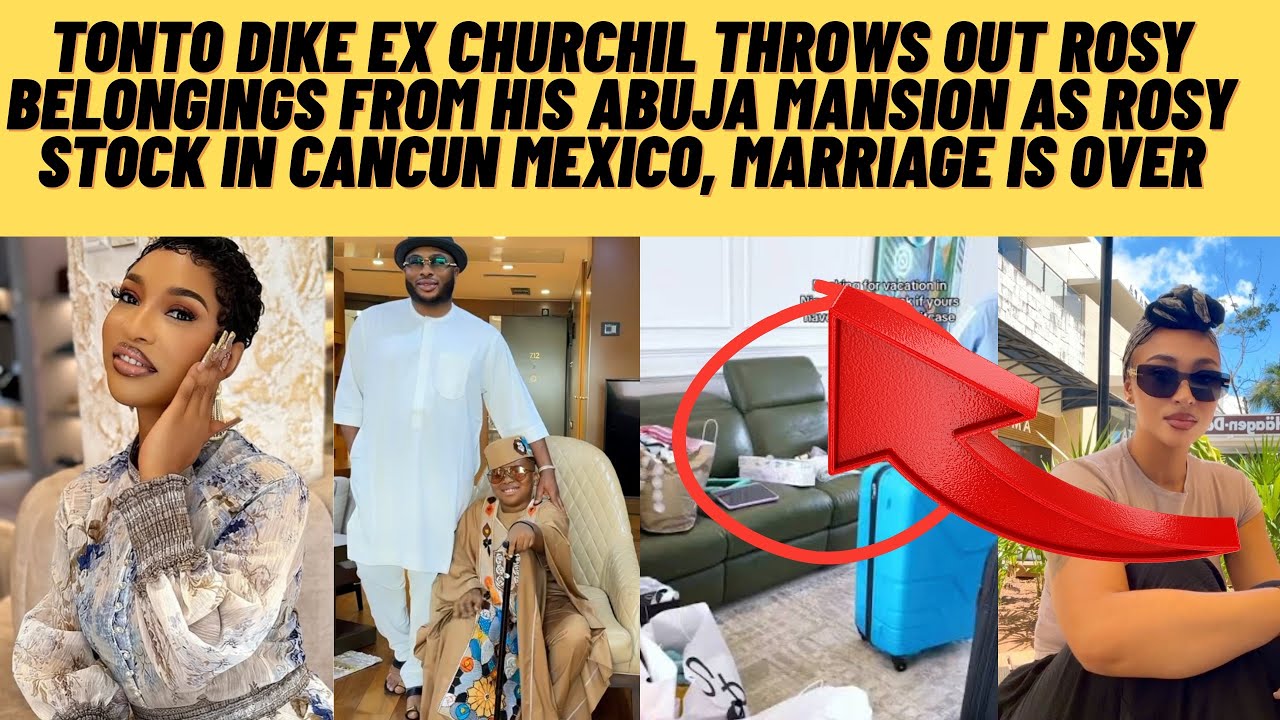 Tonto dikeh ex husband throws out rosy belongings from his mansion as rosy stock in Mexico ,it’s ove