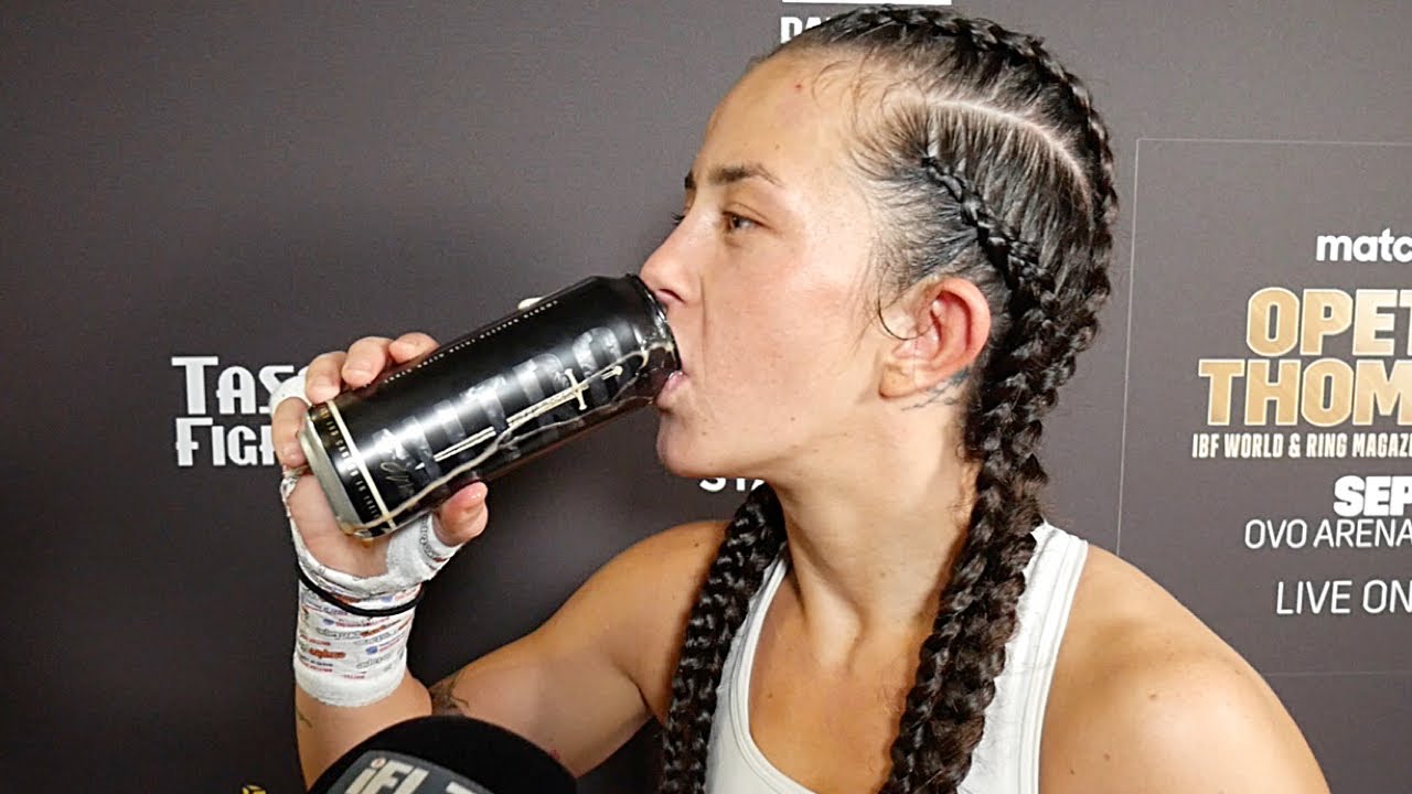 ‘CHINNING & HURTING PEOPLE’ - MAISEY ROSE COURTNEY CELEBRATES HER WIN BY TRYING MCGREGOR’S STOUT