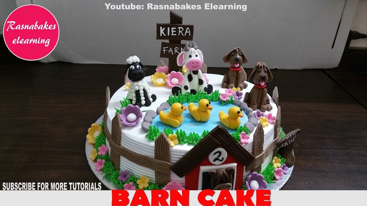 barnyard cute farm animals birthday party cake ideas design barn yard characters goat sheep cow dog