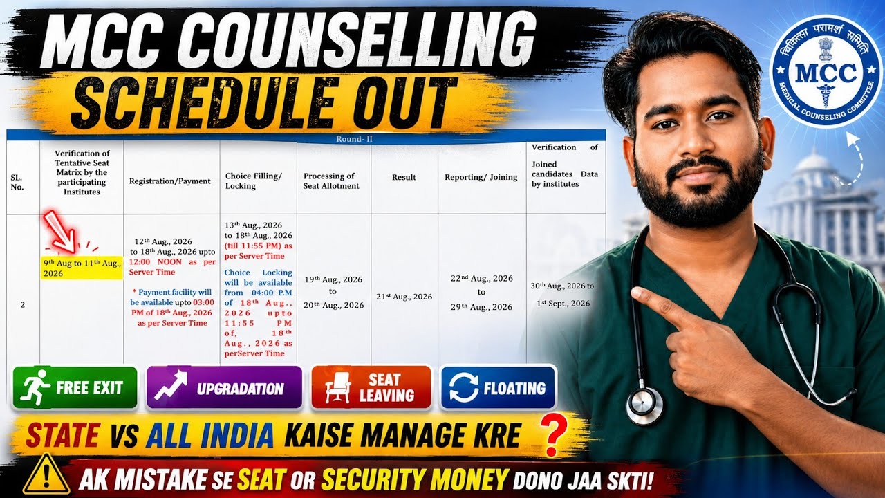 MCC Counselling Complete Guide 2026 | New Rules | FREE EXIT, UPGRADATION, SEAT LEAVING | AIQ vs S...
