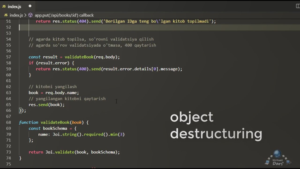 HTTP PUT so'rovlari bilan ishlash