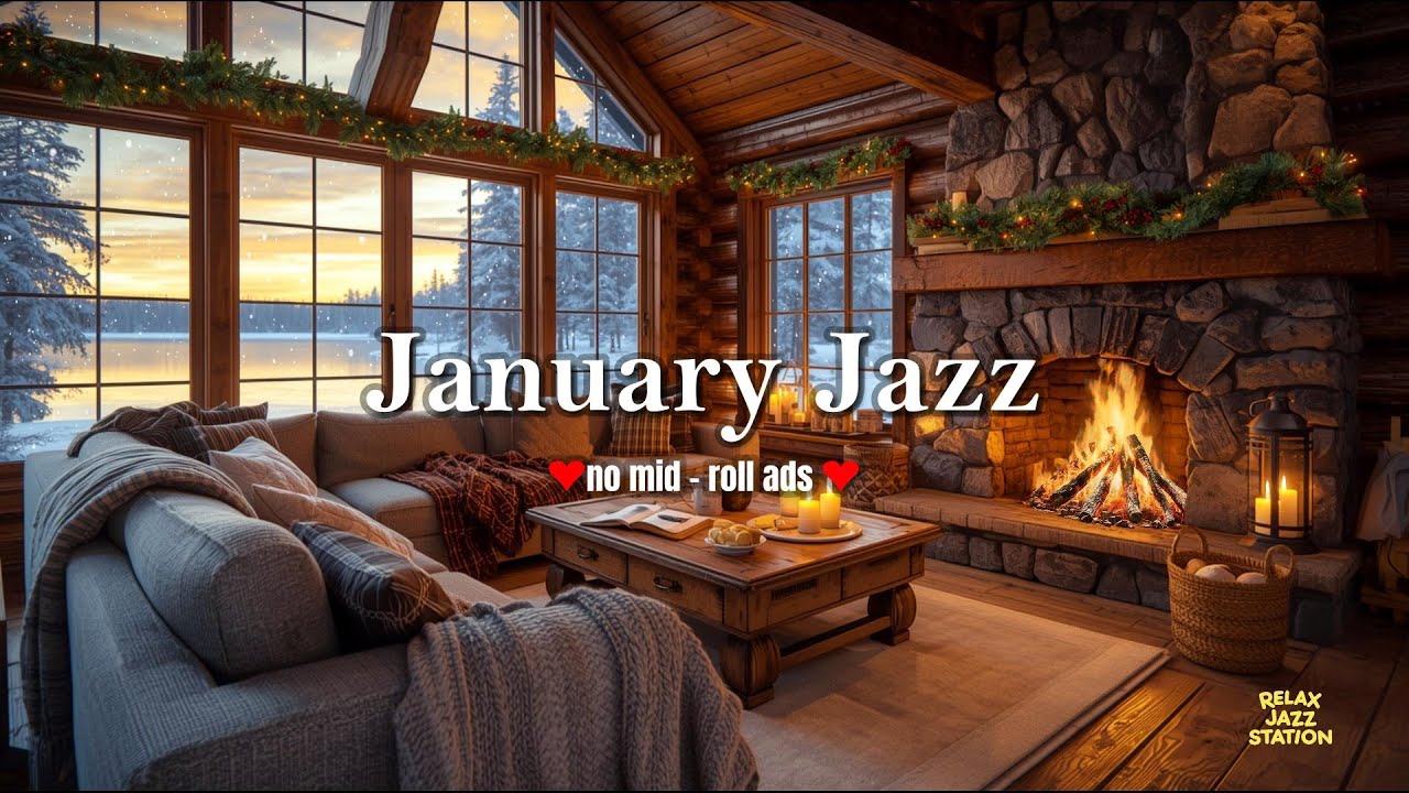 ❄️ January Evening Jazz (NO MID-ROLL ADS) Cozy Smooth Jazz for Relaxing Nights ❄️