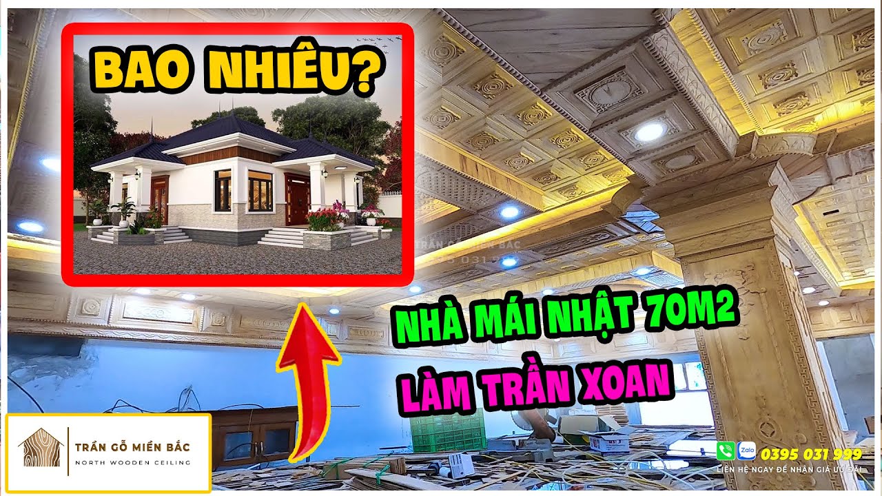 Nhà Mái Nhật 70m2 Làm Trần Gỗ Xoan Hết Bao nhiêu tiền? | TRẦN GỖ MIỀN BẮC
