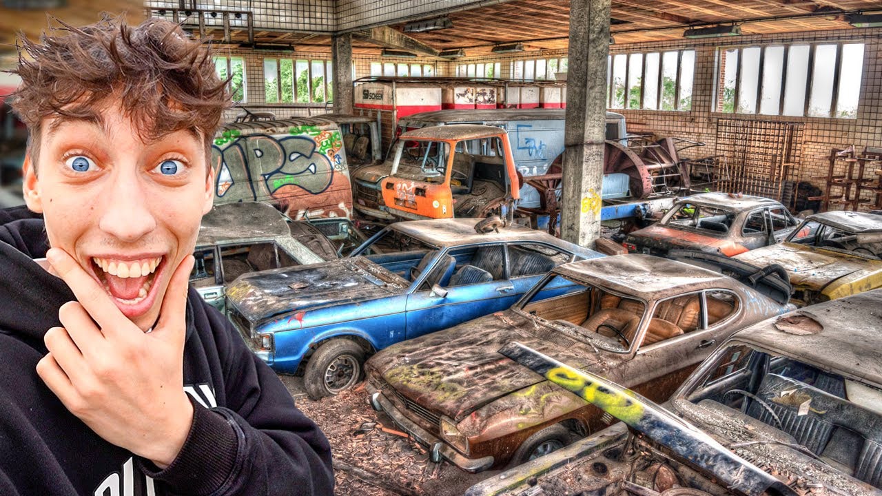 VERLATEN AUTOGARAGE met OLDTIMERS!
