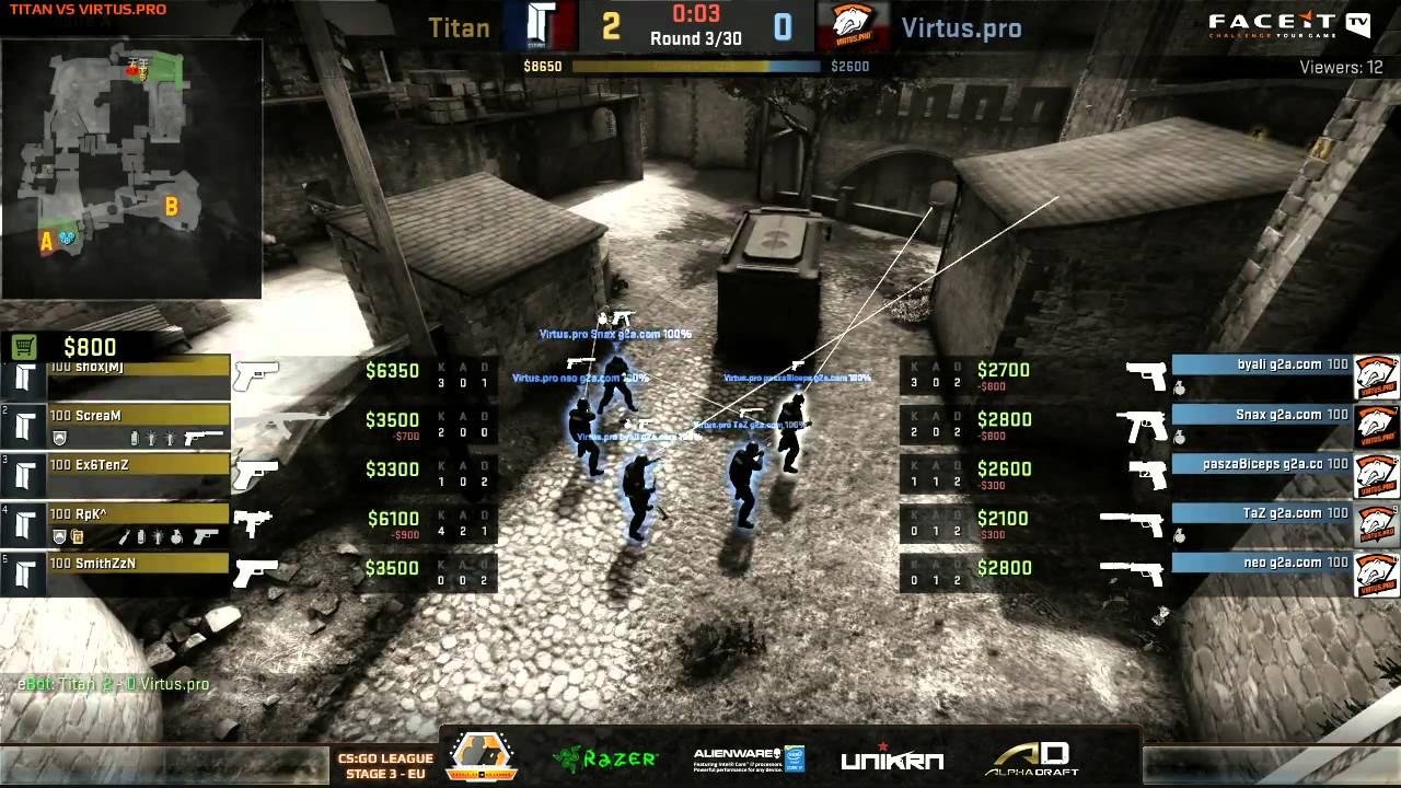 CS:GO Titan vs Virtus.pro (cobblestone) - FACEIT League 2015 Stage 3