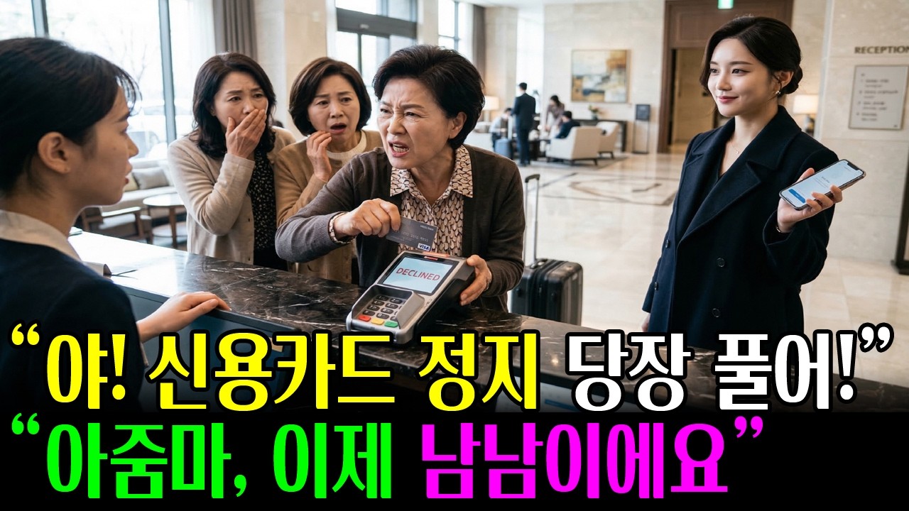 이혼 일주일 만에 친구들과 호텔 체크인하던 시어머니가 전화를 했다 “야! 신용카드 정지 당장 풀어!” 난 비웃으며 말했다 “아줌마 이제 남남이에요”ㅣ노후사연ㅣ오디오북ㅣ사이다사연