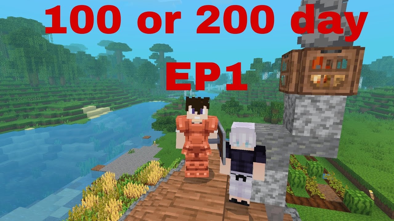 Starter base ဆောက်မယ်။အိမ်ဆောက်မယ်။Minecraft 200day EP1