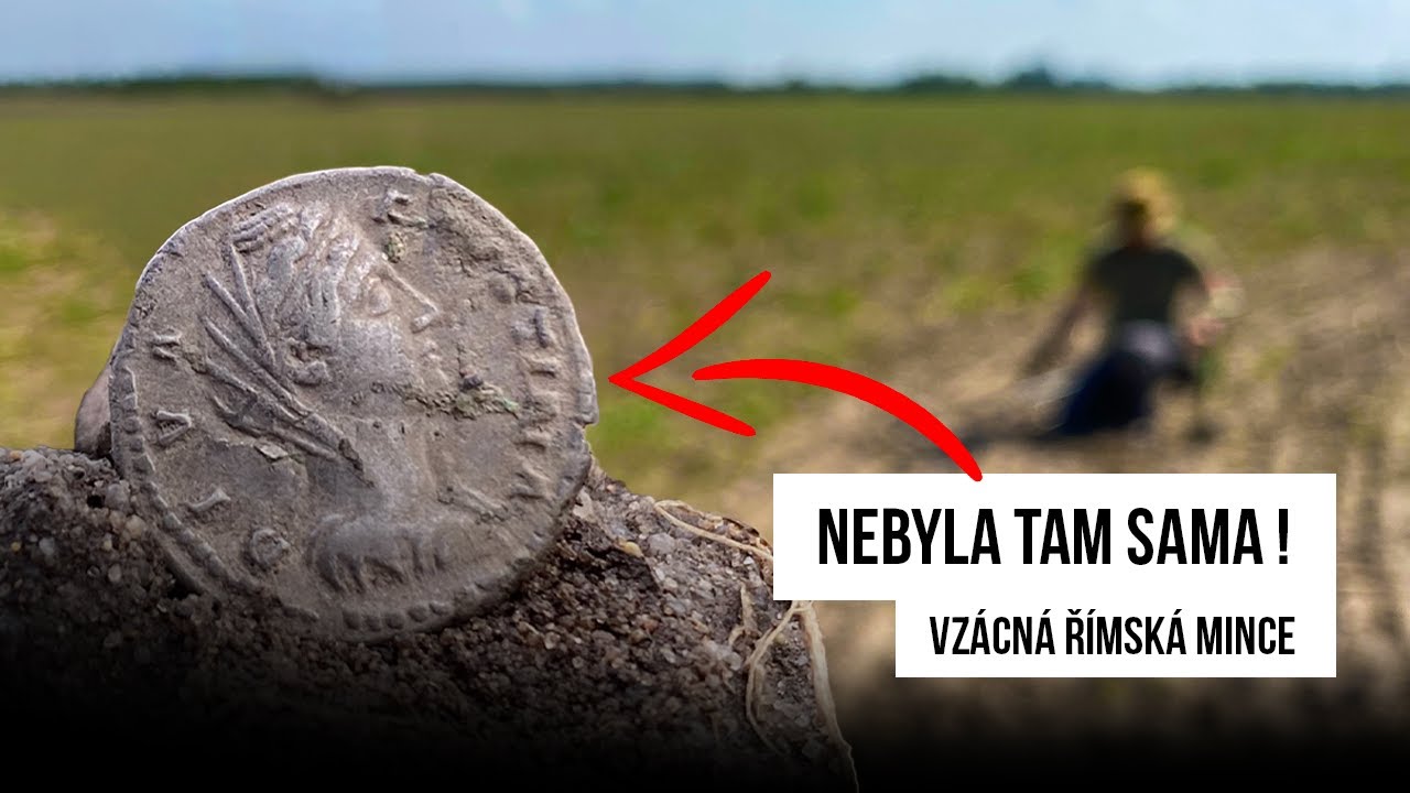 Vzácná římská mince na poli, kde prší stříbro!