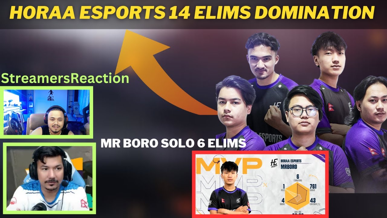 Streamers Reaction With Mr boro Interview||Horaa Esports 14 Elims Chicken Dinner Domination.