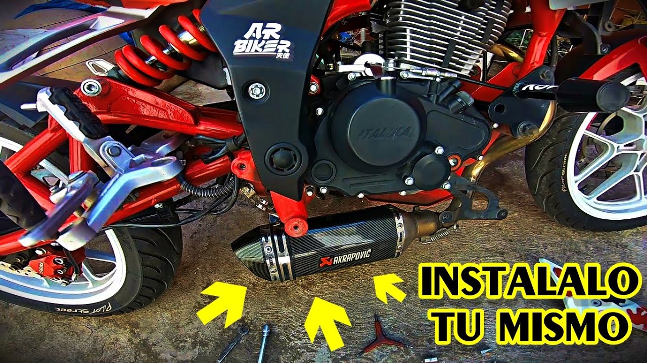 Así instale el escape AKRAPOVIC (replica) de mi ITALIKA Vort-x 200