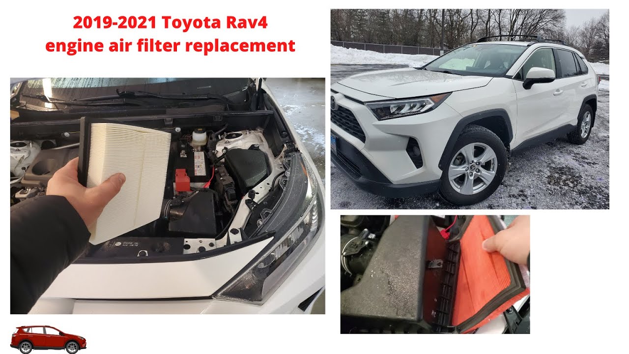Замена воздушного фильтра двигателя Toyota Rav4 2019 года