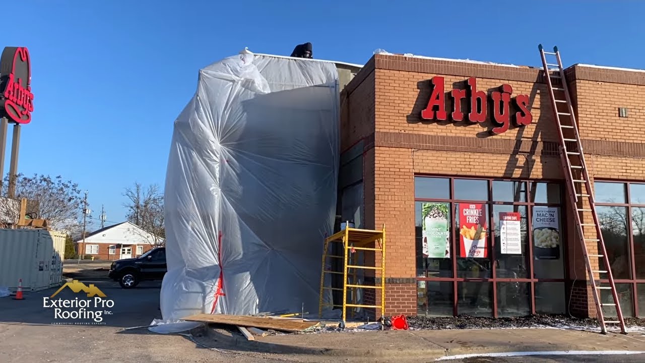 How To Tent A Building without causing a leak in the  Flat roof