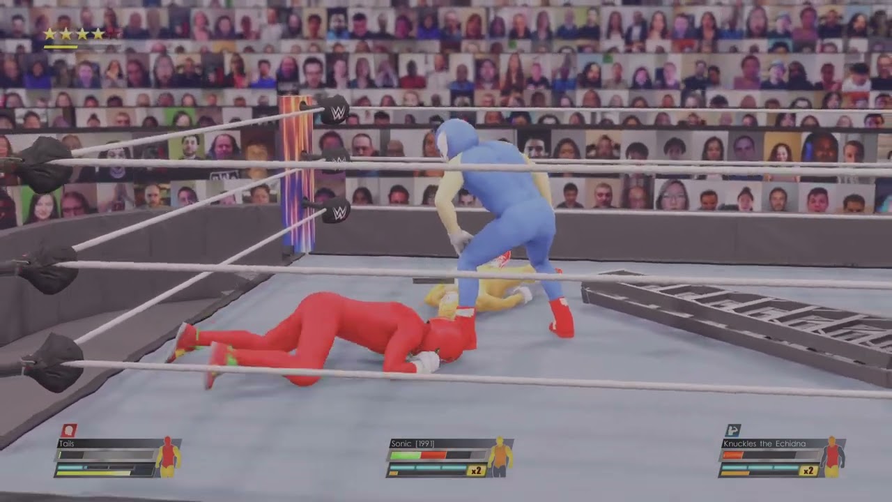 WWE 2K22 sonic vs tails vs knuckles
