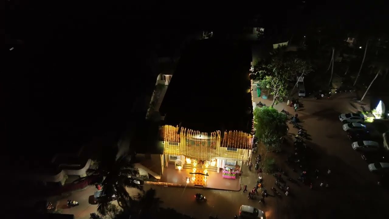 HELE CAM FOOTAGE | DRONE SHOT | CHURCH | NIGHT VIEW VIDEO | WEDDING RECEPTION