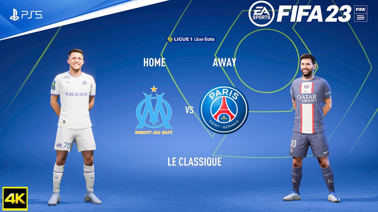 FIFA 23 - Marseille Vs PSG - Le Classique - Ligue 1 Uber Eats 2022/23 | PS5&trade; Next Gen 4K