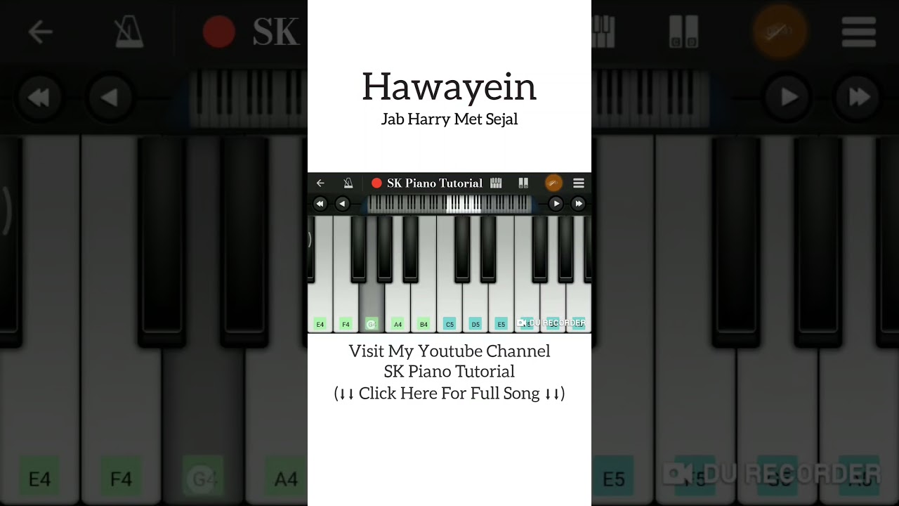 Hawayein (Piano Tutorial) 