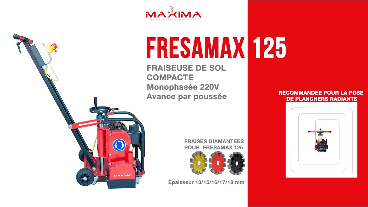 FRESAMAX 125 est la nouvelle fraiseuse pour la pose de tuyaux de chauffage par le sol