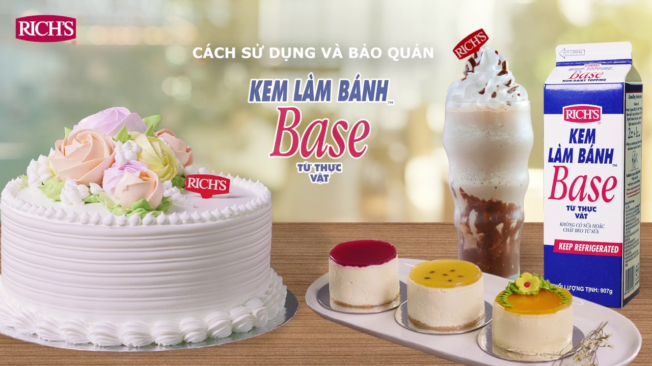 Hướng dẫn sử dụng và bảo quản Kem Làm Bánh Rich's Whip Topping Base