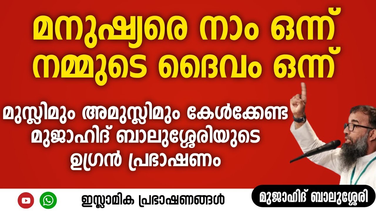 മനുഷ്യരെ നാം ഒന്ന്! നമ്മുടെ ദൈവം ഒന്ന്! | Mujahid Balussery