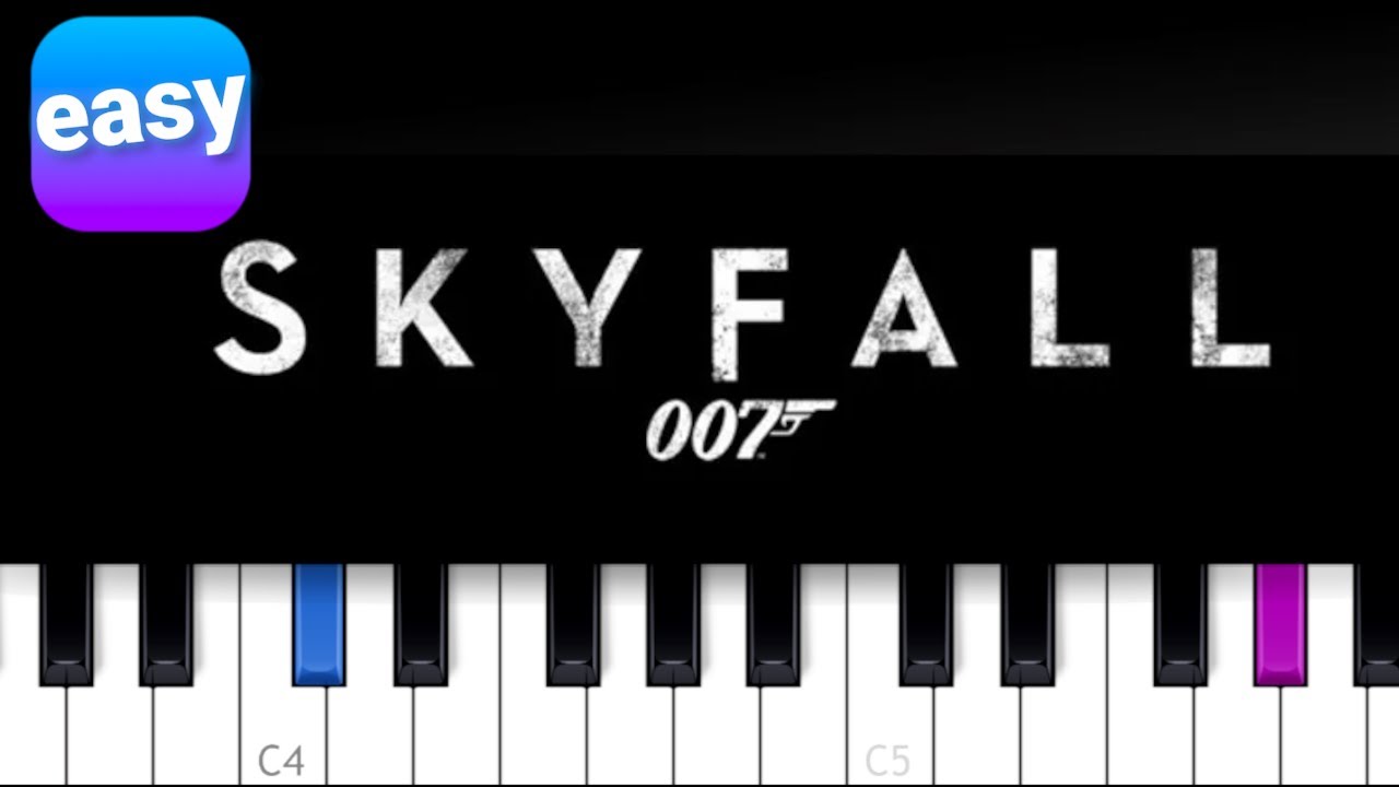 Adele - Skyfall (James Bond) EASY PIANO TUTORIAL