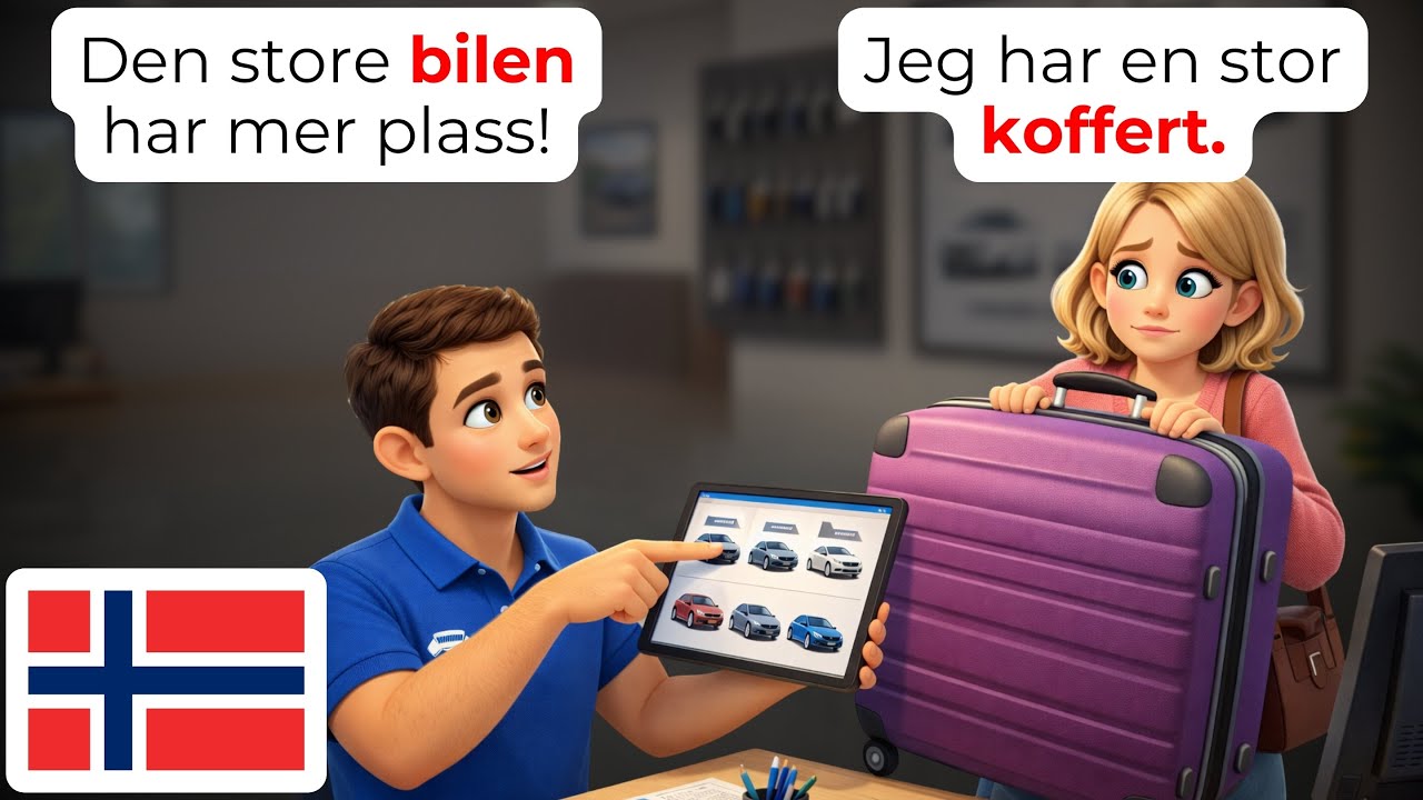 🇳🇴 Изучайте норвежский за 25 минут: 50+ фраз для аренды автомобиля, которые вам нужны | A1-A2