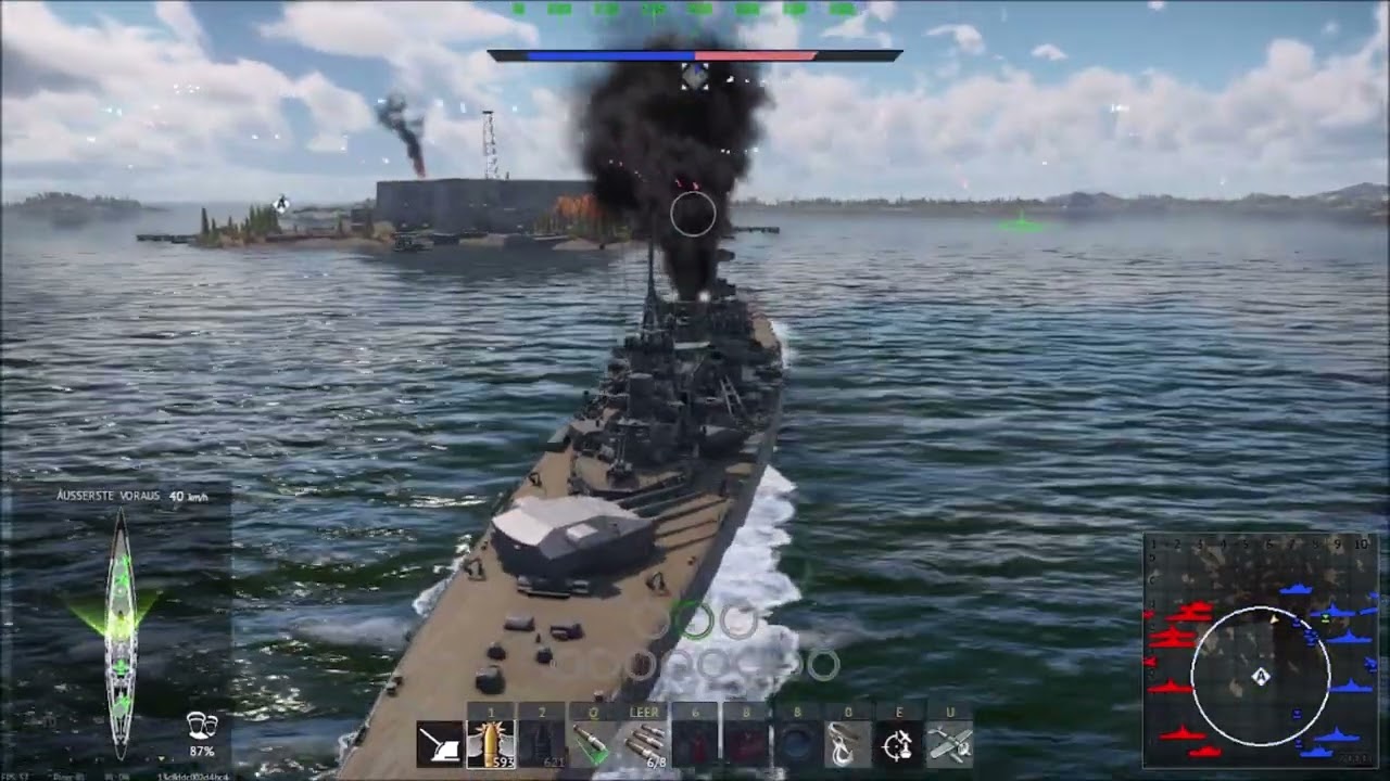 Battleship Scharnhorst: Over10k dmg! War Thunder gameplay