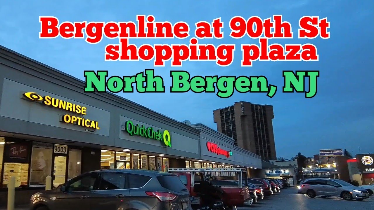 Evening walk from Bergenline at 90th St shopping plaza to around Woodcliff Ave in North Bergen, NJ