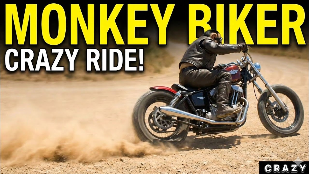 Monkey got riding skills!
